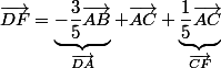 \vec{DF}=\underbrace{-\dfrac{3}{5}\vec{AB}}_{\vec{DA}}+\vec{AC}+\underbrace{\dfrac{1}{5}\vec{AC}}_{\vec{CF}}